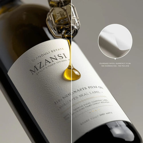 Close-up of a wine bottle label with 'Mzansi' branding, showing a detailed view of the text and design. Compliance-Ready Food Labels: Nutrition & Ingredients