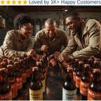 Three people in a brewery setting with bottles of Mzansi Label beer. Product Labels for Small Business | Pro Custom Branding