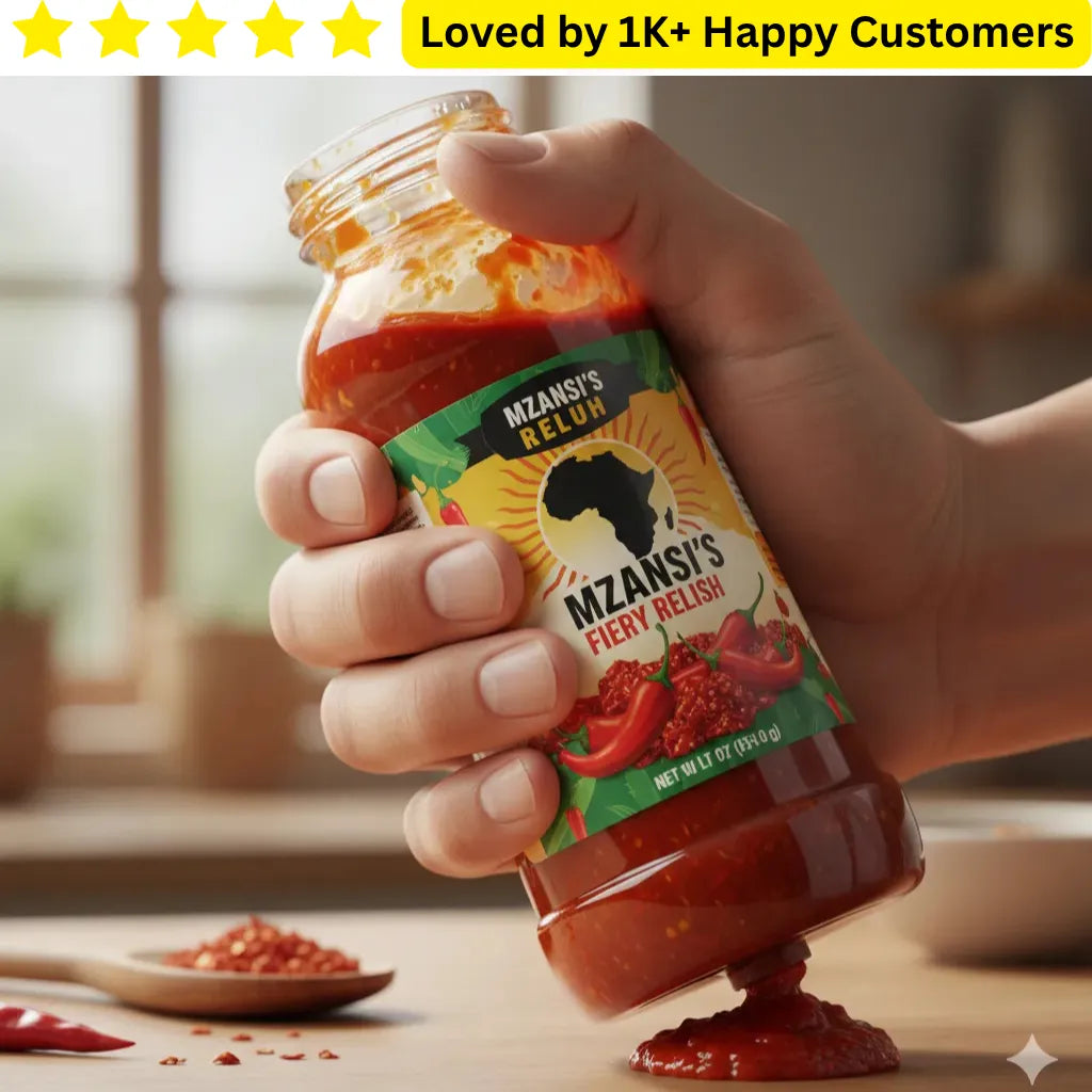 Hand holding a jar of Mzansi's Relish with a blurred kitchen background. Premium Transparent Labels South Africa: Industrial Quality from One A4 Sheet

Elevate your brand with the "no-label look" using our professional Transparent Labels South Africa.