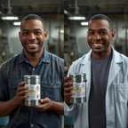 Man holding a can of paint in two different settings. Product Labels for Small Business | Pro Custom Branding